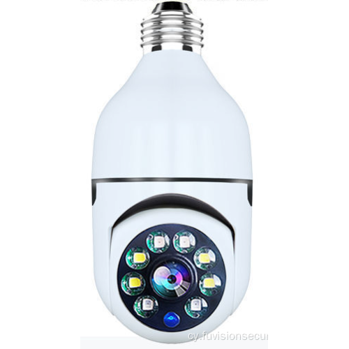 Camera Lamp Bwlb Diogelwch Cartref Di-wifr 360 Gradd